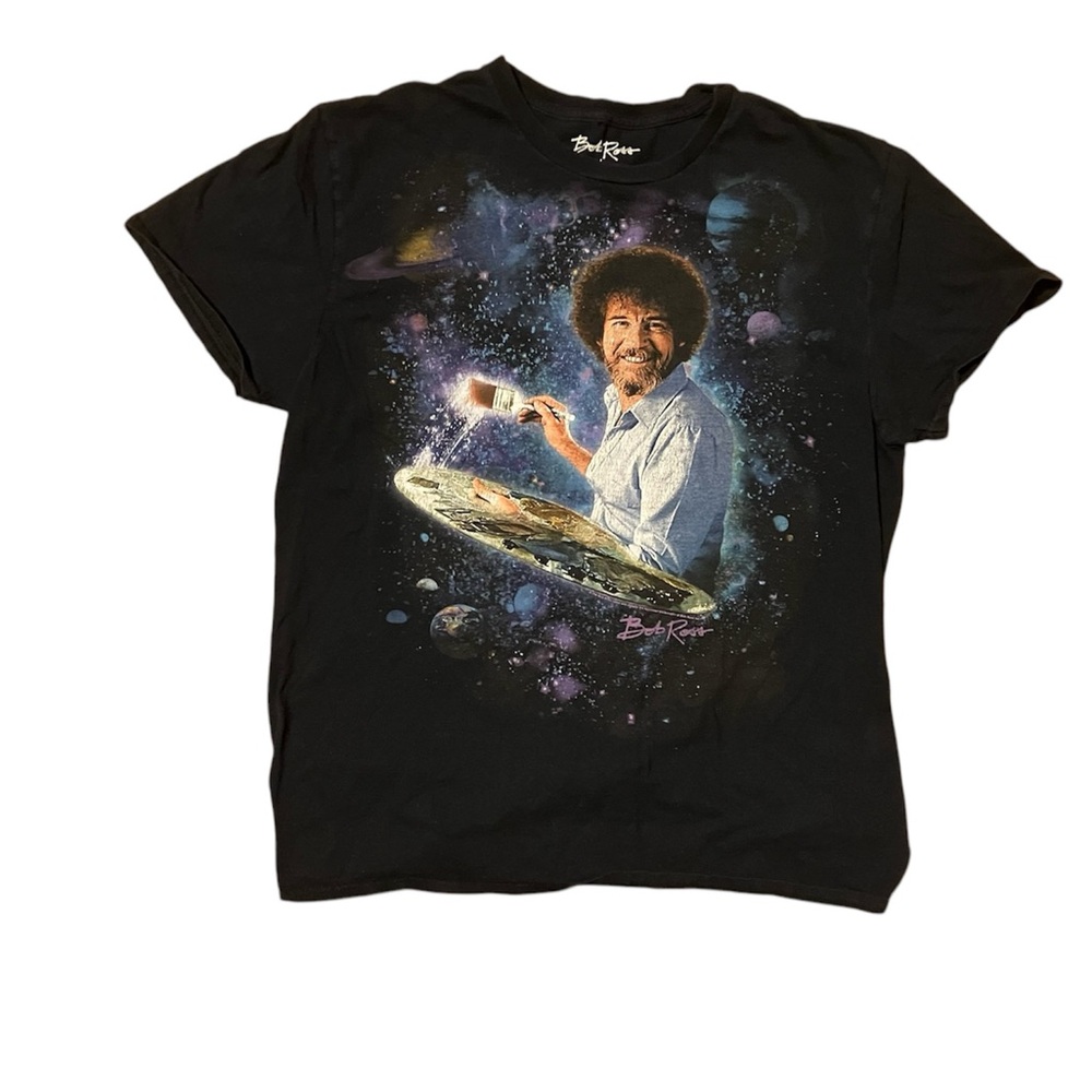 Bob Ross Black Graphic T-Shirt